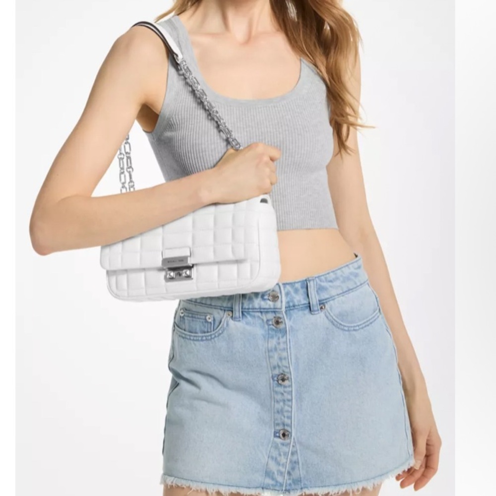 Michael kors White Quilted Shoulder Bag